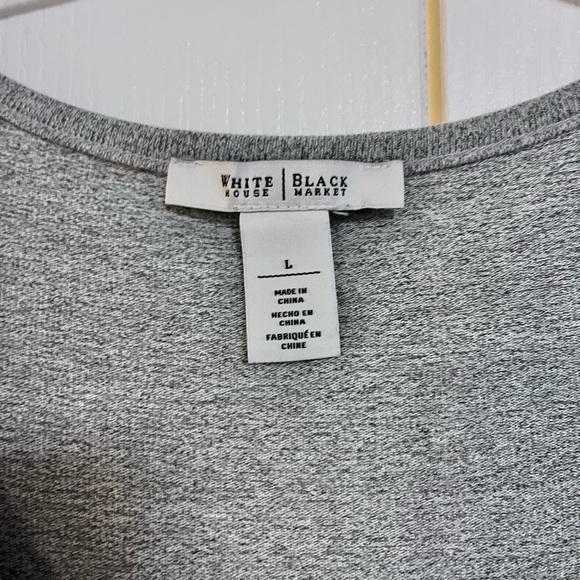 White House Black Market Grey Cold Shoulder Blouse - Picture 2 of 4